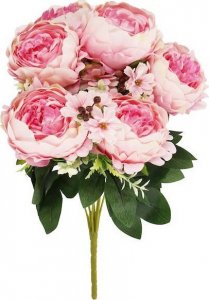 Springos Sztuczne kwiaty bukiet piwonie 18 kwiatów wys. 46 cm, na ślub, dekoracje do domu UNIWERSALNY 10