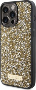 Guess Guess GUHCP15LPFGSBSD iPhone 15 Pro 6.1" żółty/yellow hardcase Rhinestone Metal Logo 2