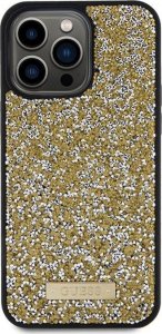 Guess Guess GUHCP15LPFGSBSD iPhone 15 Pro 6.1" żółty/yellow hardcase Rhinestone Metal Logo 3
