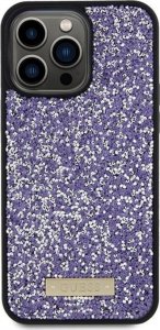Guess Guess GUHCP15LPFGSBSP iPhone 15 Pro 6.1" fioletowy/purple hardcase Rhinestone Metal Logo 3