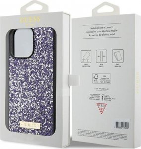 Guess Guess GUHCP15LPFGSBSP iPhone 15 Pro 6.1" fioletowy/purple hardcase Rhinestone Metal Logo 8