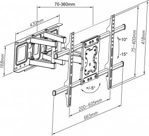 VETOUSON Uchwyt ścienny VX-630A 32'' - 85'' 10