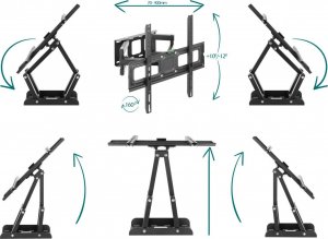 VETOUSON EXTRA MOCNY OBROTOWY UCHWYT do TELEWIZORA WIESZAK TV 25-70 cali Uniwersalny 3