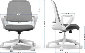 Krzesło biurowe SENSE7 Sopty Biało-szare 5