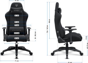 Fotel SENSE7 Spellcaster FUKU XL materiałowy czarny 9