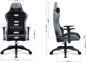 Fotel SENSE7 Spellcaster FUKU XL PU czarno-szary 9