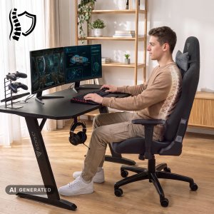 Fotel SENSE7 Spellcaster FUKU XL materiałowy czarno-szary 19