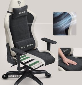 Fotel SENSE7 Spellcaster FUKU PU czarno-beżowy 18