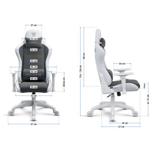Fotel SENSE7 Spellcaster FUKU PU biało-szary 9
