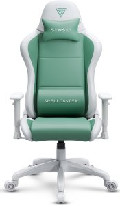 Fotel SENSE7 Spellcaster FUKU PU biało-zielony 3