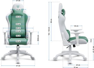 Fotel SENSE7 Spellcaster FUKU PU biało-zielony 9