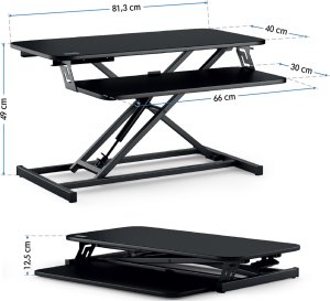 Biurko SENSE7 konwerter biurowy Czarne 81 cmx40 cm 7