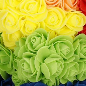 Springos Miś z płatków róż kolorowych 25 cm rose bear z lampkami LED biały zimny UNIWERSALNY 16