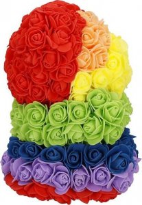 Springos Miś z płatków róż kolorowych 25 cm rose bear z lampkami LED biały zimny UNIWERSALNY 19