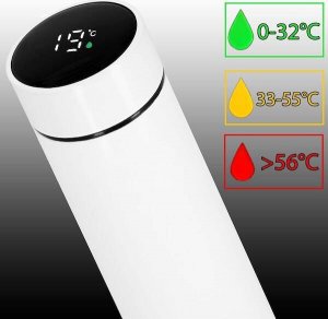 Springos Termos 500 ml ze stali nierdzewnej kubek termiczny z wyświetlaczem temp. biały UNIWERSALNY 13