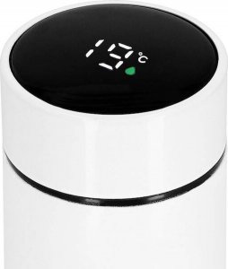 Springos Termos 500 ml ze stali nierdzewnej kubek termiczny z wyświetlaczem temp. biały UNIWERSALNY 15