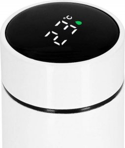 Springos Termos 500 ml ze stali nierdzewnej kubek termiczny z wyświetlaczem temp. biały UNIWERSALNY 18