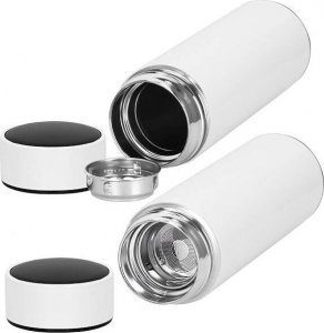 Springos Termos 500 ml ze stali nierdzewnej kubek termiczny z wyświetlaczem temp. biały UNIWERSALNY 22