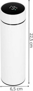 Springos Termos 500 ml ze stali nierdzewnej kubek termiczny z wyświetlaczem temp. biały UNIWERSALNY 3