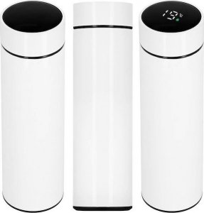 Springos Termos 500 ml ze stali nierdzewnej kubek termiczny z wyświetlaczem temp. biały UNIWERSALNY 6