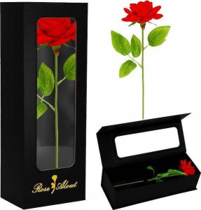 Springos Wieczna róża z łodygą 27 cm w pudełku prezentowym czerwona UNIWERSALNY 1