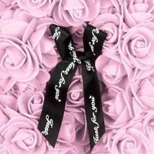 Springos Miś z płatków róż różowy 25 cm miś z róż z lampkami LED biały ciepły UNIWERSALNY 4