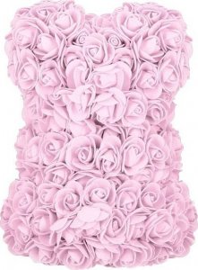 Springos Miś z płatków róż różowy 25 cm miś z róż z lampkami LED biały ciepły UNIWERSALNY 9