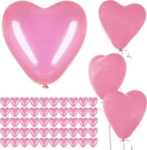 Springos Balony serca na walantynki, urodziny 50 szt. różowe serduszka UNIWERSALNY 1