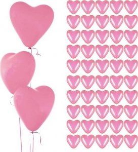 Springos Balony serca na walantynki, urodziny 50 szt. różowe serduszka UNIWERSALNY 6