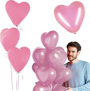 Springos Balony serca na walantynki, urodziny 50 szt. różowe serduszka UNIWERSALNY 7