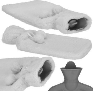 Springos Termofor gumowy z pluszowym pokrowcem ogrzewacz do rąk 2L szary UNIWERSALNY 13