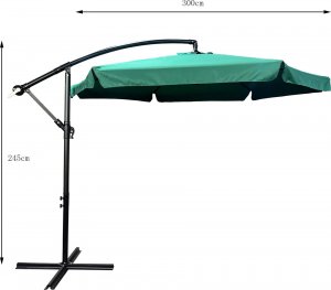 Fancy Garden Parasol ogrodowy CYNIA 245x300x300 z korbką składany solidny ciemnozielony 3