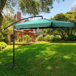 Fancy Garden Parasol ogrodowy CYNIA 245x300x300 z korbką składany solidny ciemnozielony 9