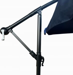 Fancy Garden Parasol ogrodowy CYNIA 245x300x300 z korbką składany solidny granatowy 4