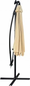 Fancy Garden Parasol ogrodowy MILIN 245x300x300 duży z oświetleniem LED z wysięgnikiem beżowy 2