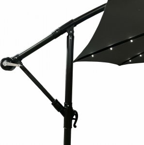 Fancy Garden Parasol ogrodowy MILIN 245x300x300 duży z oświetleniem LED z wysięgnikiem ciemnoszary 4