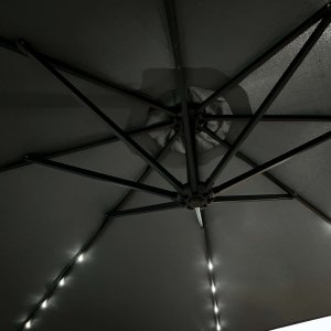 Fancy Garden Parasol ogrodowy MILIN 245x300x300 duży z oświetleniem LED z wysięgnikiem ciemnoszary 5