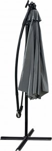 Fancy Garden Parasol ogrodowy MILIN 245x300x300 duży z oświetleniem LED z wysięgnikiem jasnoszary 2
