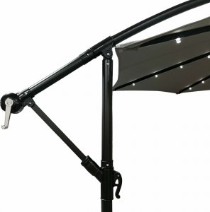 Fancy Garden Parasol ogrodowy MILIN 245x300x300 duży z oświetleniem LED z wysięgnikiem jasnoszary 4