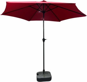 Fancy Garden Parasol ogrodowy ORIENT 235x270x270 łamany regulowany z korbką czerwony 1