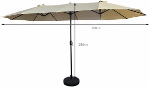 Fancy Garden Parasol ogrodowy TILIA 245x270x460 duży solidny składany z korbką beżowy 3