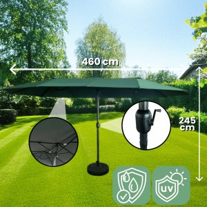 Fancy Garden Parasol ogrodowy TILIA 245x270x460 duży solidny składany z korbką ciemnozielony 8