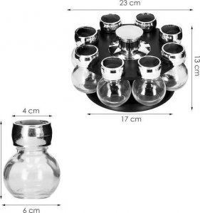 Springos Stojak na przyprawy 8 szt. obrotowy słoiczki przyprawnik UNIWERSALNY 13