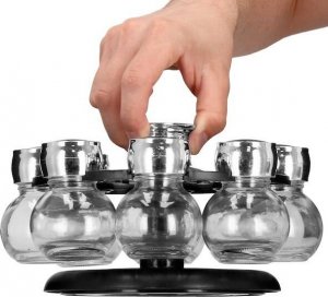 Springos Stojak na przyprawy 8 szt. obrotowy słoiczki przyprawnik UNIWERSALNY 6