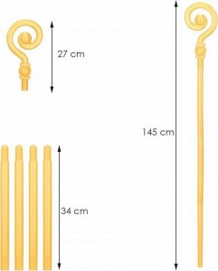 Springos Laska św. Mikołaja 145cm, pastorał składany złoty UNIWERSALNY 13