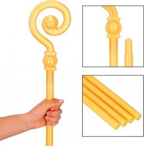 Springos Laska św. Mikołaja 145cm, pastorał składany złoty UNIWERSALNY 5