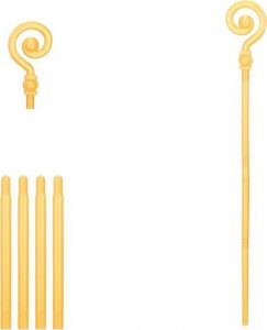 Springos Laska św. Mikołaja 145cm, pastorał składany złoty UNIWERSALNY 7