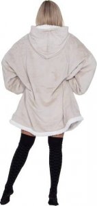Springos Kocobluza damska męska oversize koc bluza 2w1 z kapturem XXL ciepła jasnoszara UNIWERSALNY 13