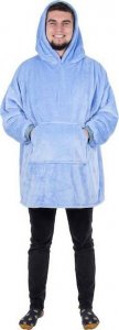 Springos Kocobluza damska męska oversize koc bluza 2w1 z kapturem XXL ciepła jasnoniebieska UNIWERSALNY 11
