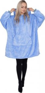 Springos Kocobluza damska męska oversize koc bluza 2w1 z kapturem XXL ciepła jasnoniebieska UNIWERSALNY 12